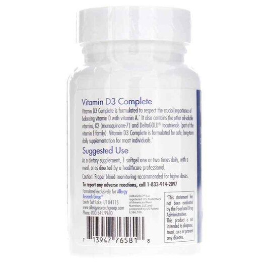 Vitamin D3 Complete Softgels, ARG